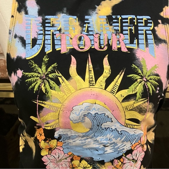 Dreamer y2k colorful splatter dye and black top / S / Excellent condition - Picture 2 of 16